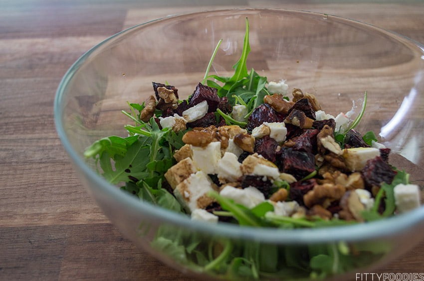 [picture of roasted beet, goat cheese & walnut salad]